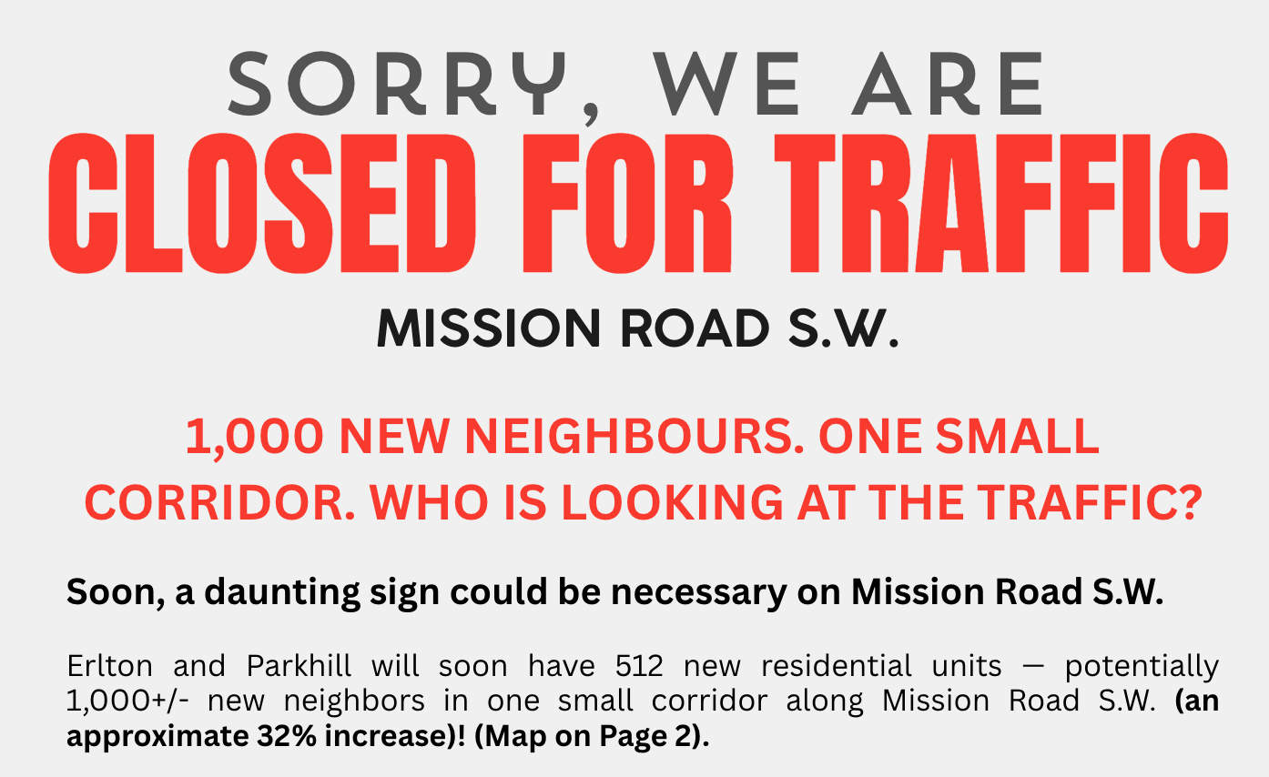 Closed For Traffic sign Mission Road SW